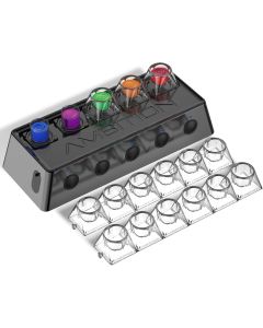Ambition A1 Tattoo Ink Mixer with 12 Color Cups, 200 Mixing Sticks 5 Independent switches 2400 mAh Power Supply
